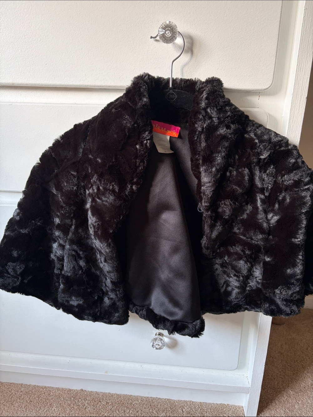 Kate Mack Black Faux Fur Capelet